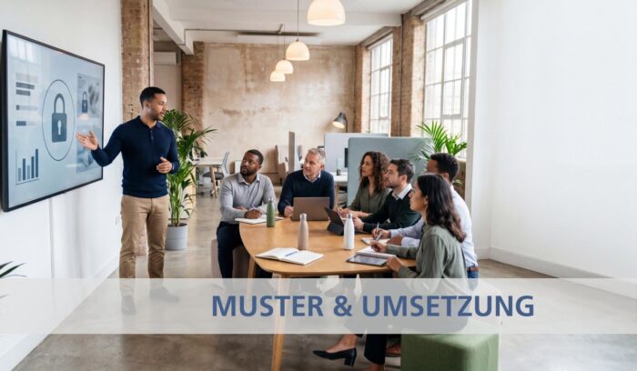 Sicherheitsschulung für das Team eines kleinen Unternehmens im Büro