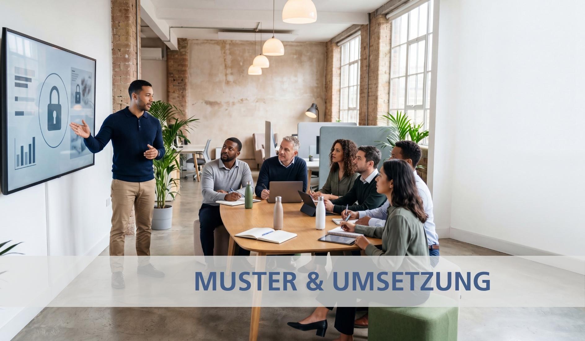 Sicherheitsschulung für das Team eines kleinen Unternehmens im Büro